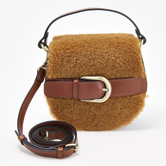 Patricia Nash Handbags - Patricia Nash Rare Shearling Annfield Crossbody  7.5 X 7 Leather Sherpa LIKE NEW